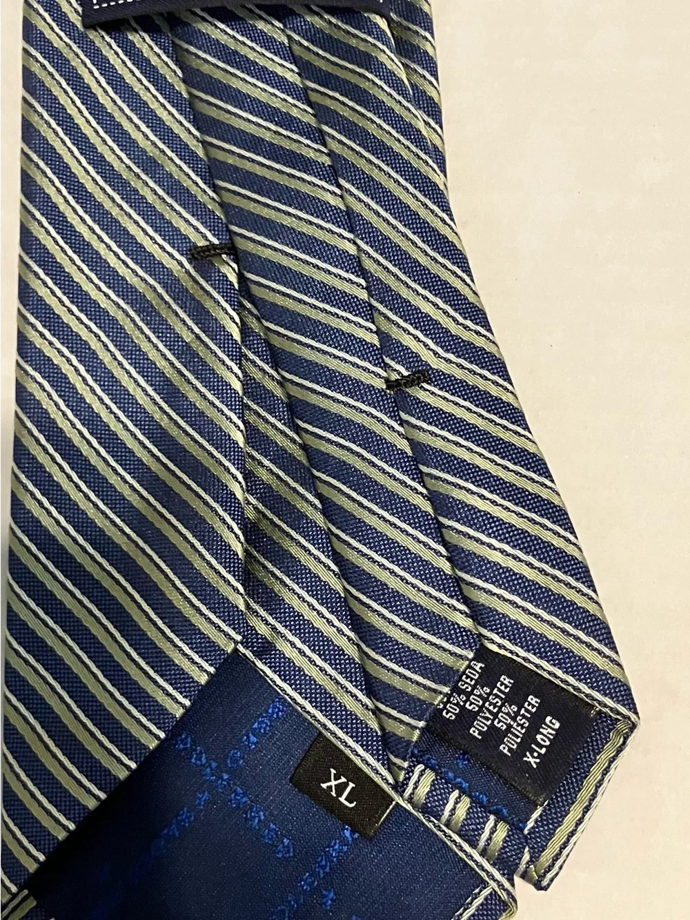 Classic Saddlebred Navy and Light Blue XL Striped Men’s Tie